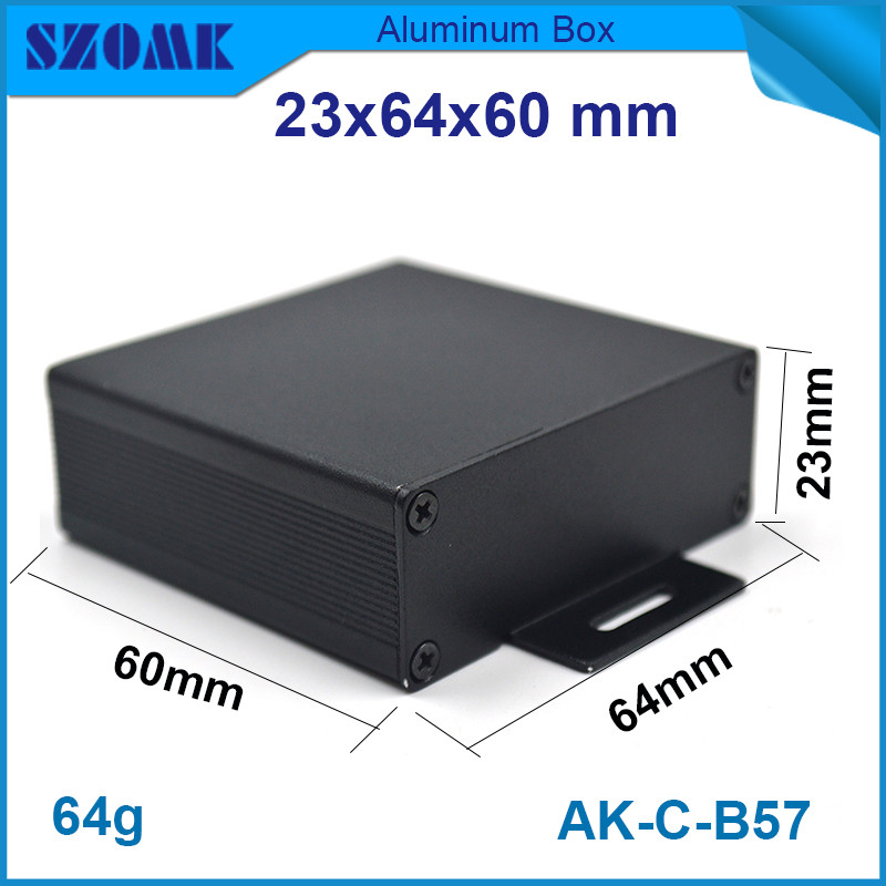 1 조각 무료 배송 아노다이징 알루미늄 하우징 케이스 블랙 인스트루먼트 인클로저 24x64x60mm